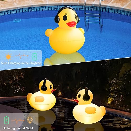 Miniatura 2 de Luces solares flotantes para piscina, luces de piscina impermeables de 16 pulgadas que flotan, accesorios de piscina LED iluminados, luz de piscina