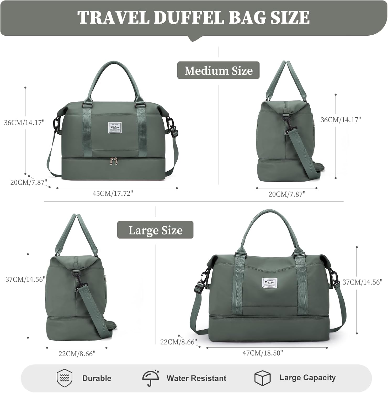 Weekender Bags for Women,Personal Item Travel Bag with Shoes Compartment,Overnight Travel Duffel Bag with Toiletry Bag,Medium - Image 3