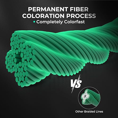 Miniatura 2 de KastKing Superpower ColorShield - Sedal de pesca trenzado, color resistente, 100% fibra UHMWPE teñida en solución, superlínea suave y fuerte,