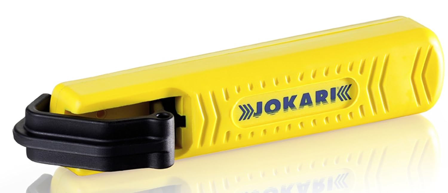 Jokari 10271 Completely Insulated Cable Stripping Knife for All Standard Round Cables, No. 27 ISO, 13.8cm L x 3.8cm W x 3.5cm H
