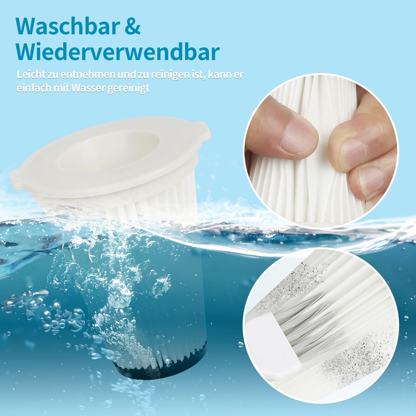 Filtro Lavabile Einhell Per Aspirapolvere TE-SV 18 Li - Filtro A Pieghe Riutilizzabile E Anallergico - Foto 2