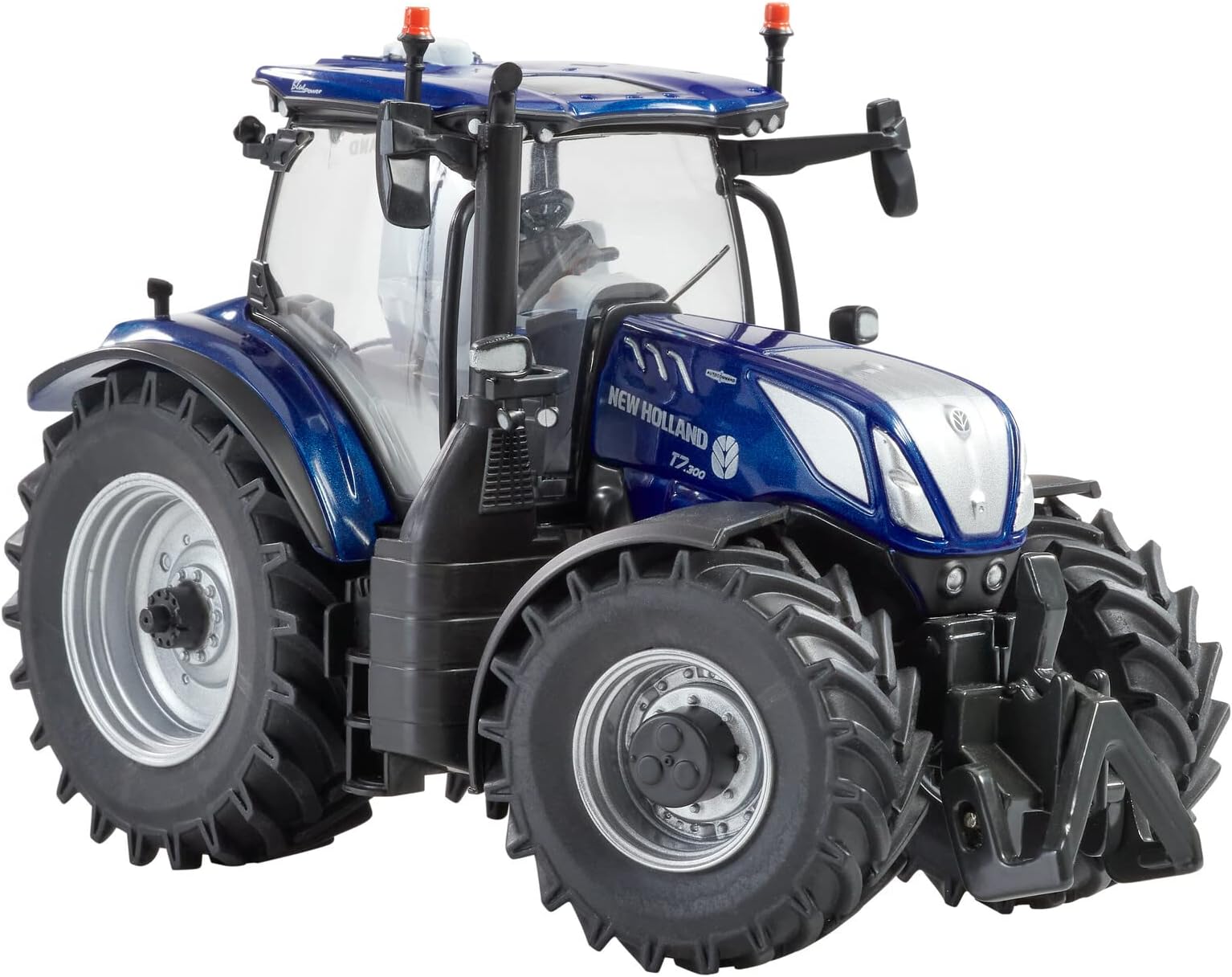 New Holland T7.300 Blue Power Tractor Replica, New Holland Tractor Replica Compatible with 1:32 Scale Farm Animals and Toys, Suitable for Collectors & Children from 3 Years