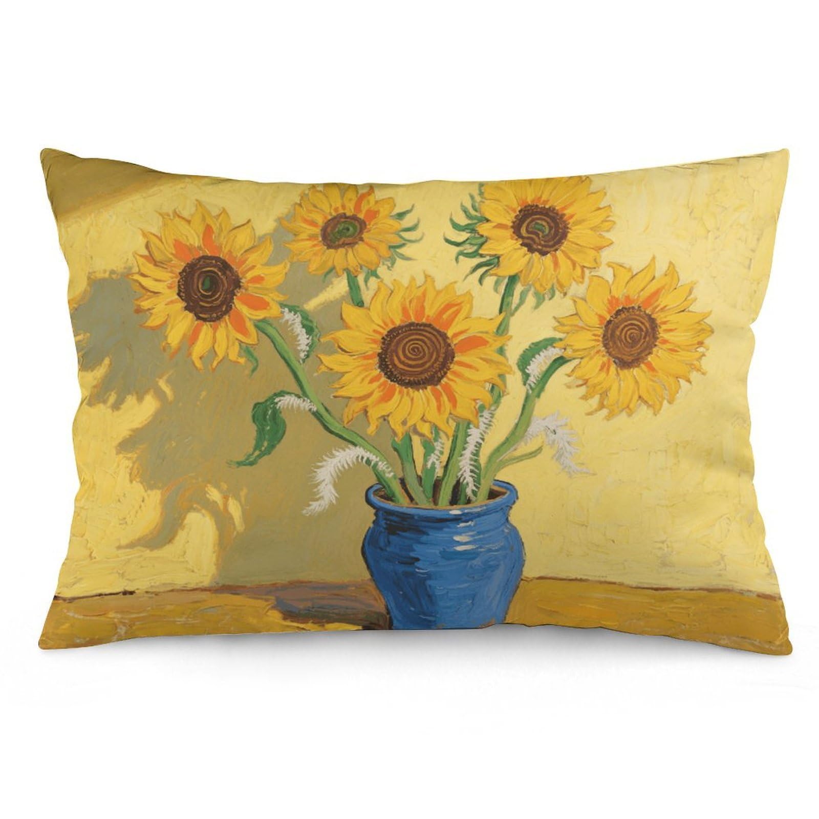 Sunflower Throw Pillow Cover Soft Pillow Case Decorative Lumbar Pillow Cover Cozy Throw Pillowcase Polyester Rectangular Cushion Case Decor for Couch Sofa Bed