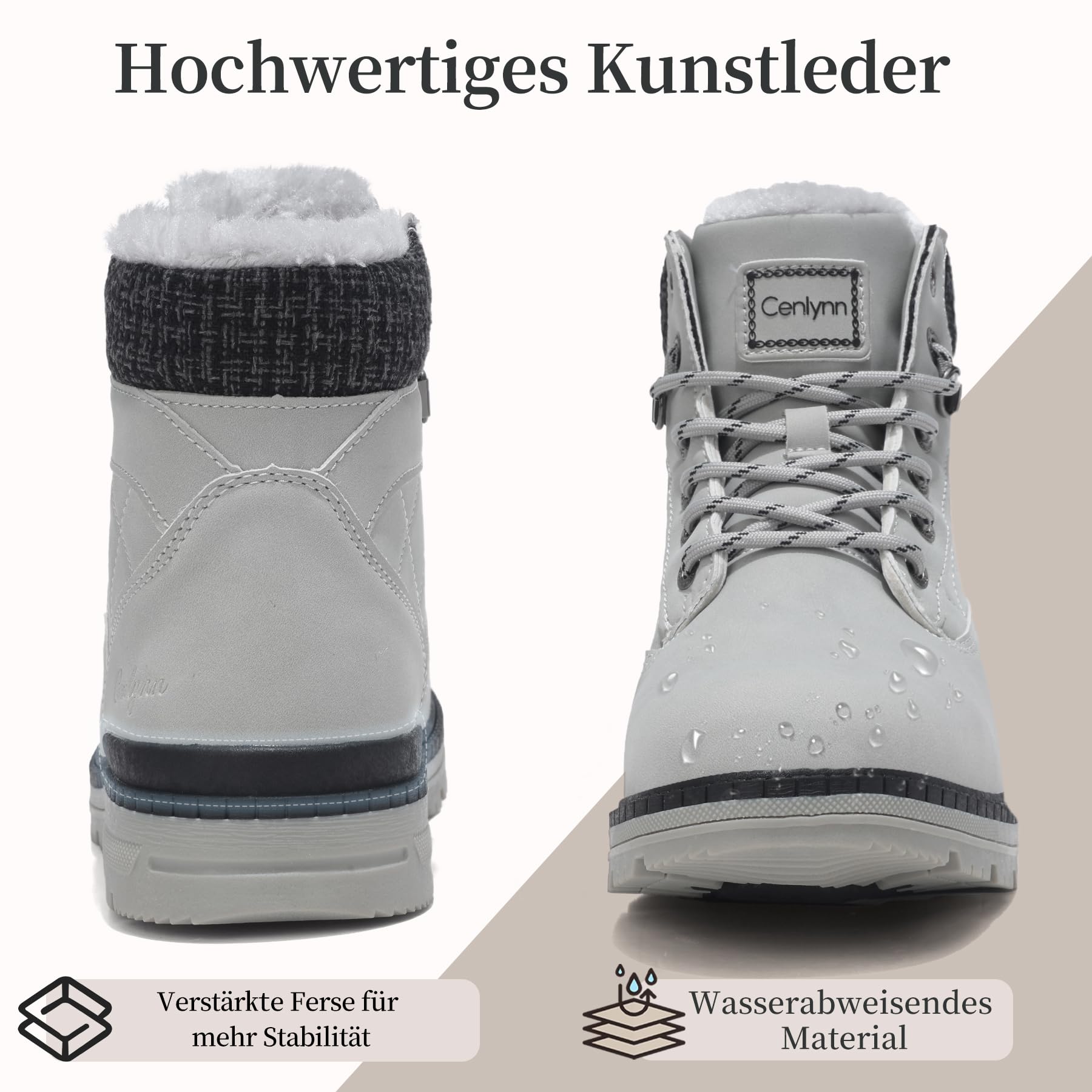 Damskie buty zimowe z ciepłą podszewką, śniegowce