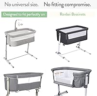 Vista 2 de Sábanas de moisés para colchón de 32 x 19 pulgadas, compatible con Ronbei, Pamobabe, Lucky Dove, Nordmiex - 100% algodón jersey - 2