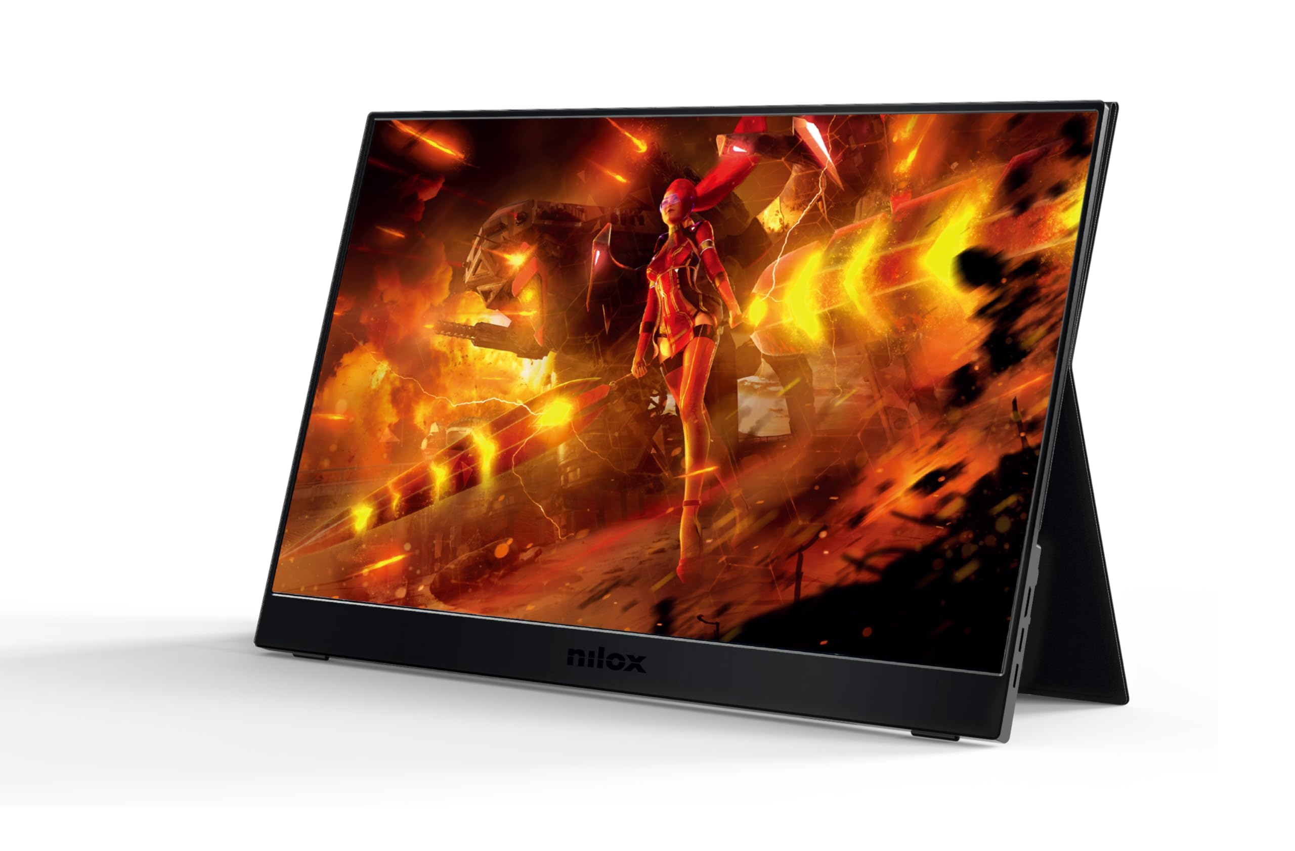 Nilox NXMP17FHD1441 Monitor Portatile 17.3'' IPS Full HD, Frequenza 144 Hz, Connessioni USB‑C e Mini‑HDMI, Design Ultra‑Sottile