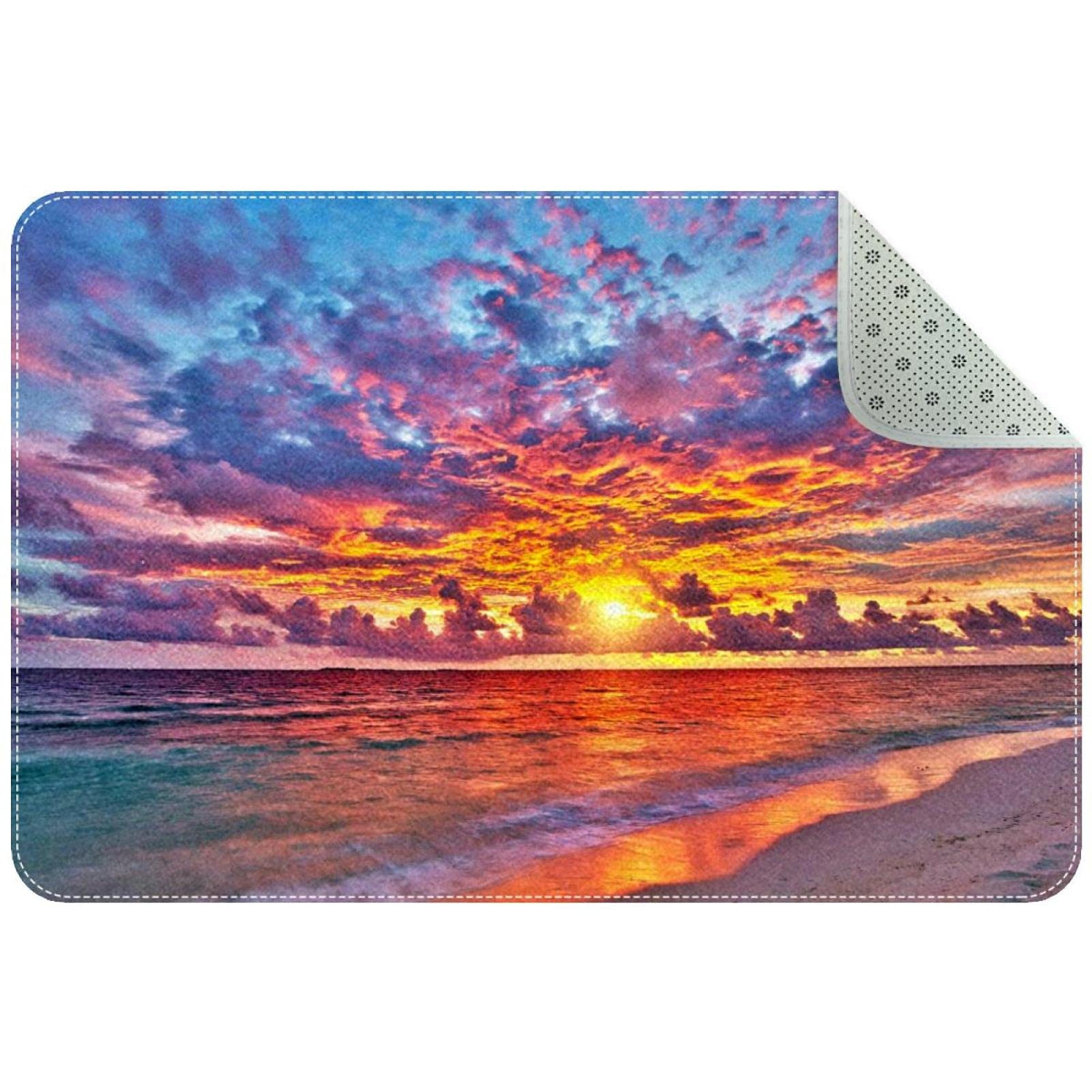 Paillasson Sunset lavable en machine avec base antidérapante ultra absorbante
