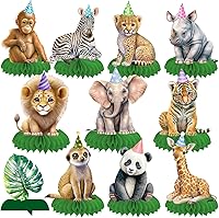 Vista 1 de Centros de mesa para fiesta de animales de safari, diseño de panal de abeja, decoración de fiesta temática de selva, centro de mesa de fiesta