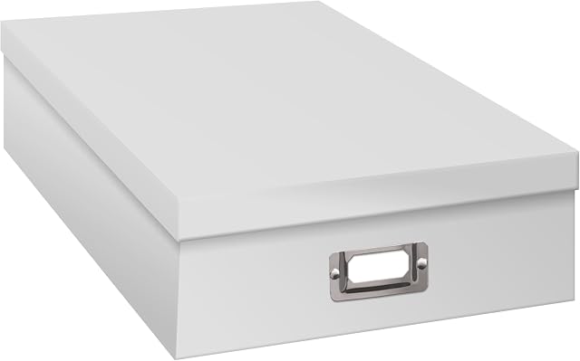 Pioneer Photo Albums OB-12C Boîte de rangement Jumbo Scrapbook, Artisans Blanc