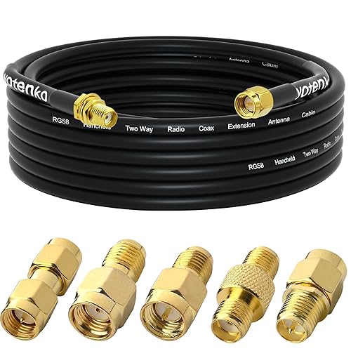 Miniatura 33 de Cable SMA macho a SMA hembra de 10 pies 9.8 ft SMA Extensión RG58 Cable coaxial de baja pérdida de 50 ohmios (no para TV, WiFi)
