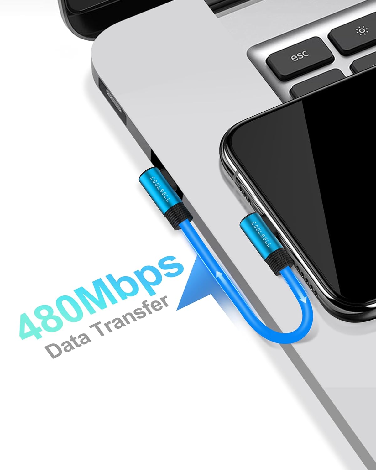 6 Inch Short USB C Cable 90 Degree, Silicone 60W Fast Charging Cable image 4