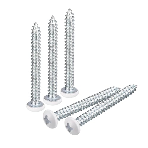 Miniatura 6 de uxcell Tornillos blancos ST3x12mm Tornillos autorroscantes, 100 tornillos Phillips de cabeza plana para madera para carpintería