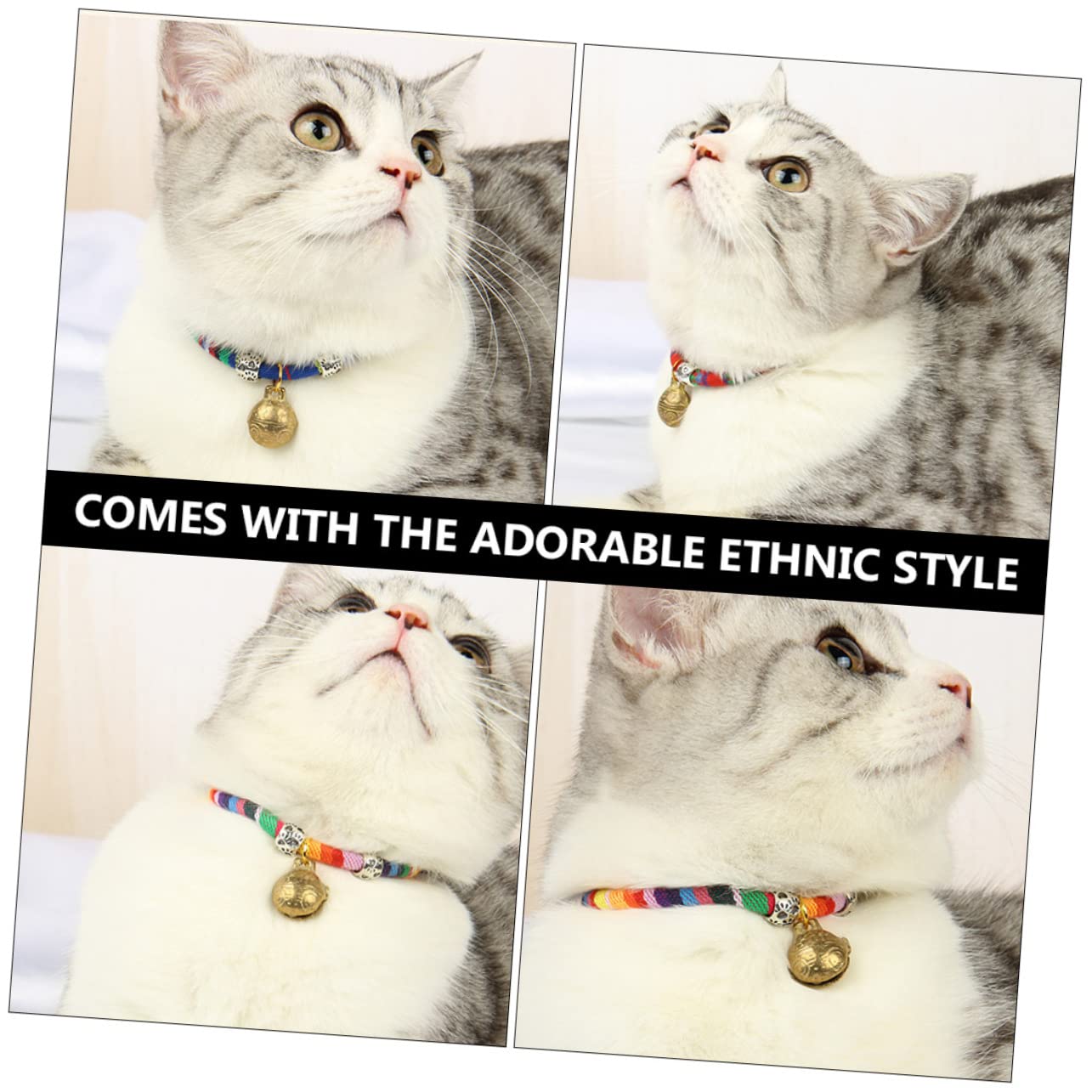 VANZACK 9stücke Teiliges Katzenhalsband Mit Verstellbarem Glockendesign Ethnischer Stil Für Katzen Und Kleine Hunde Mit Angenehmer Haptik Und Hoher Strapazierfähigkeit