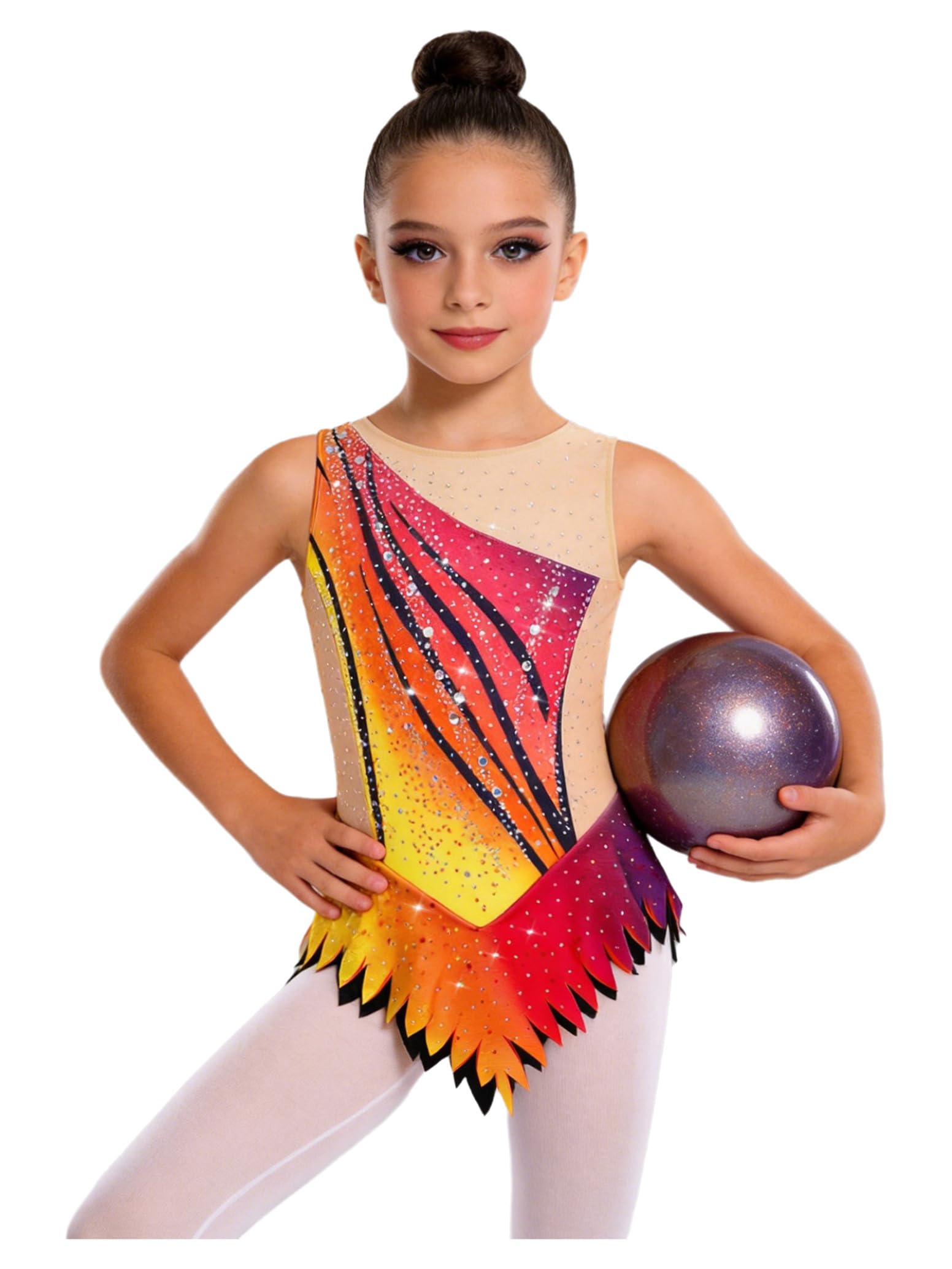 Bambina Body da Ginnastica Ritmica Salopette Abbigliamento Artistica