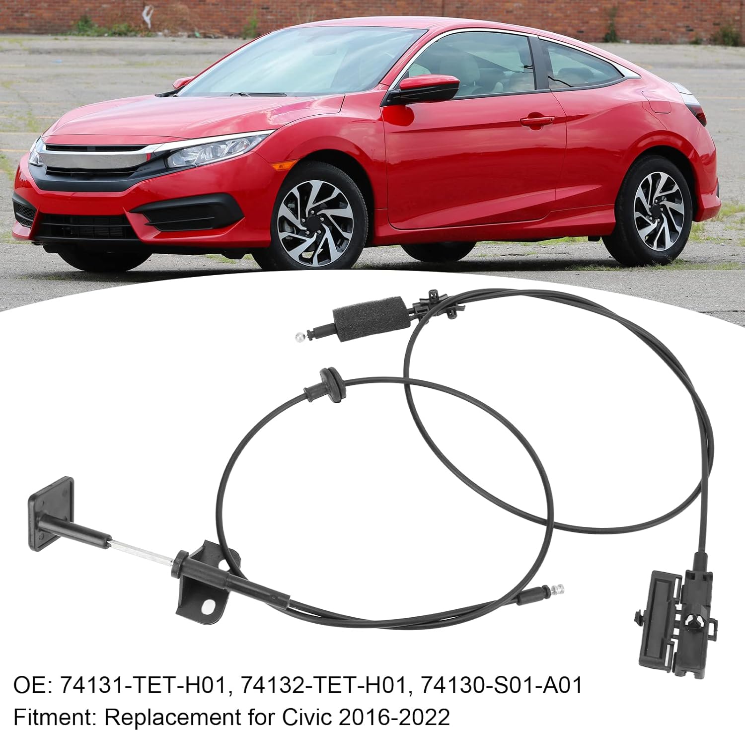 Aramox Bonnet Release Cable Fit for 2016?2022, Engine Hood Release Cable 74130?S01?A01 Bonnet Release Wire Car Accessories Replacement