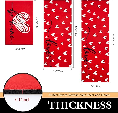 Miniatura 3 de MATBAR Regalos para mamá, juego de 3 tapetes de cocina antideslizantes y lavables, para el día de la madre, día de San Valentín, juego de 3 piezas
