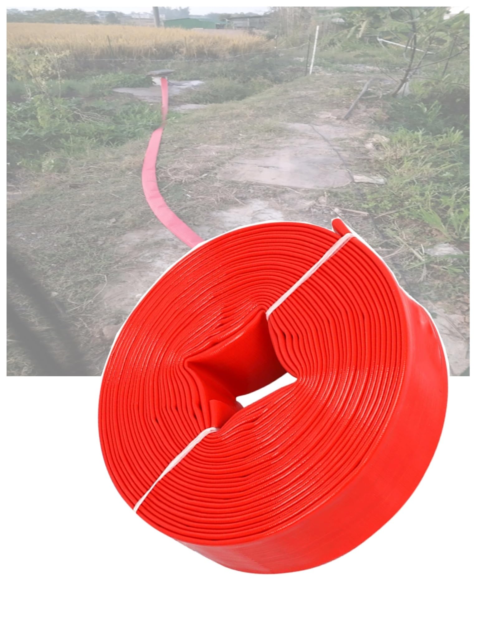 Manguera para bomba de agua, Manguera LayFlat 1 Pulgada for Riego Agrícola Drenaje De Piscinas Multicolor 20-50 Metros(Red,50 meters)