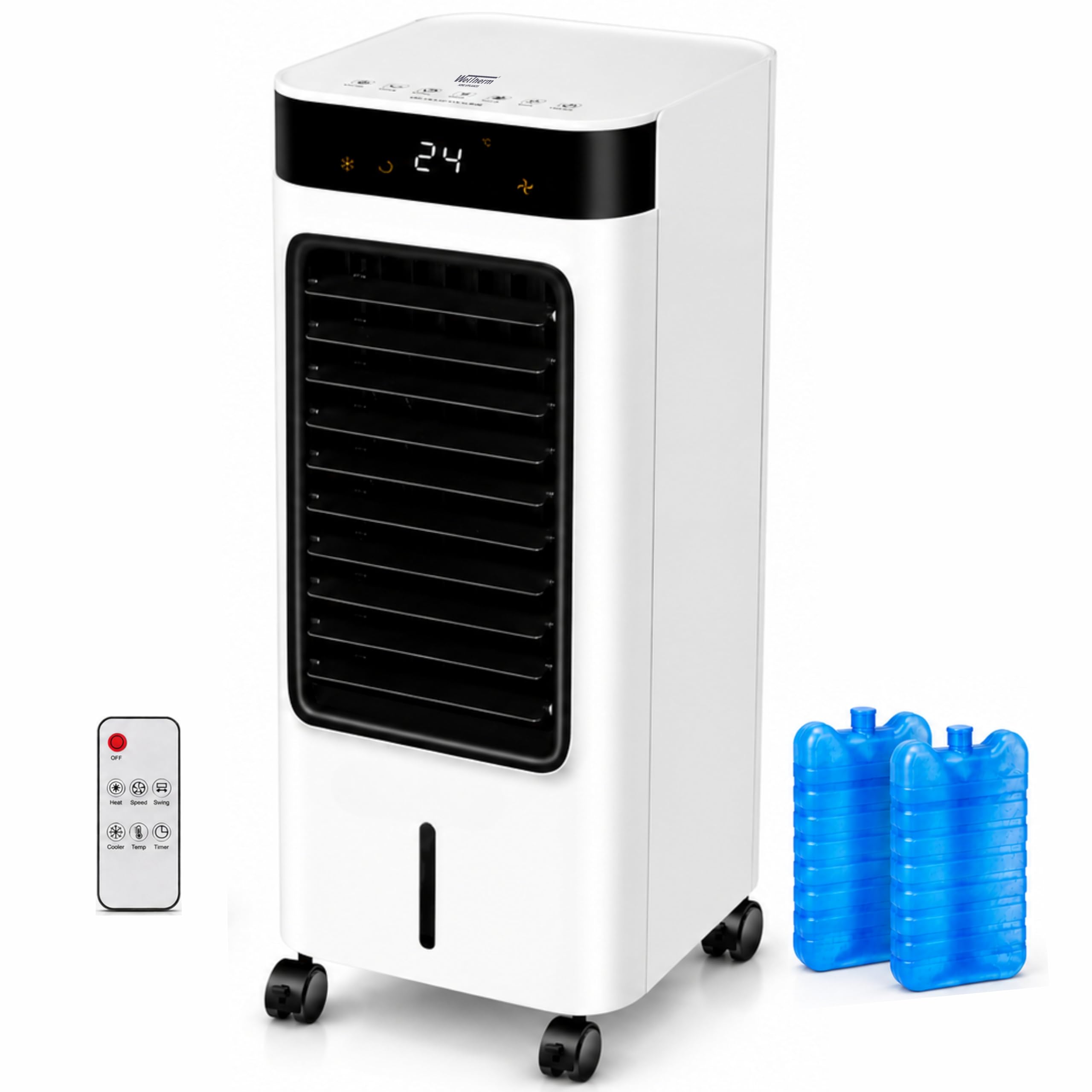 WelTherm 2-in-1 Tower Air Cooler & Heater with 10L Water Tank, Ice Crystal Boxes, Remote Control, Digital LED Touch Panel, 3 Speeds, Swing, 12H Timer & Ionizer, AW-Ultima-image-46