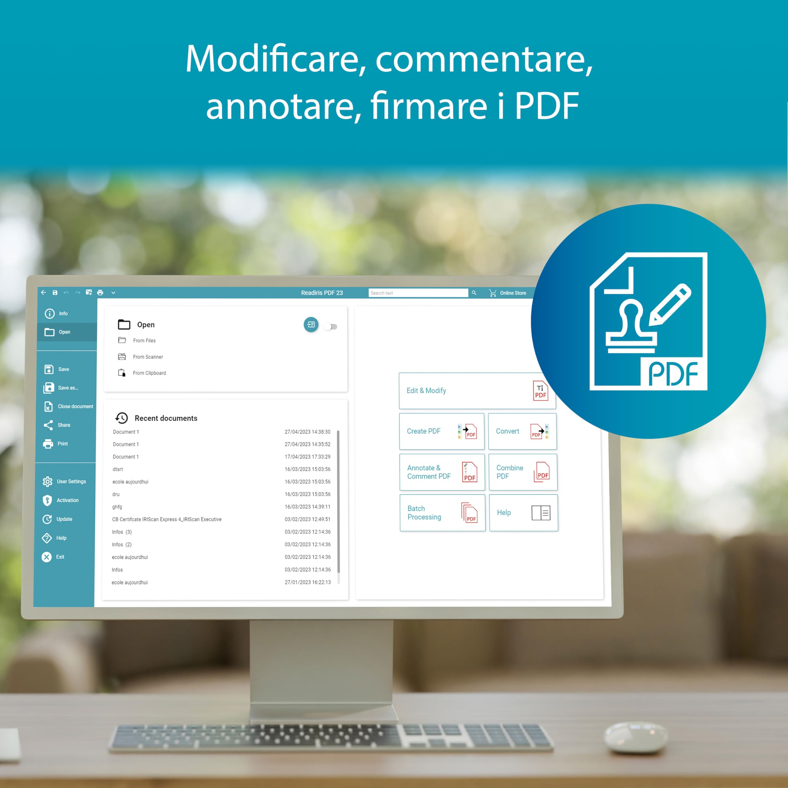Readiris PDF Business : software 1 Licenza a Vita, PREMIUM PDF Editor Professionale – Modifica, Proteggi, Annota, Converti to office 365, Compila e Firma PDF - 1 Windows PC / 1 Utente/