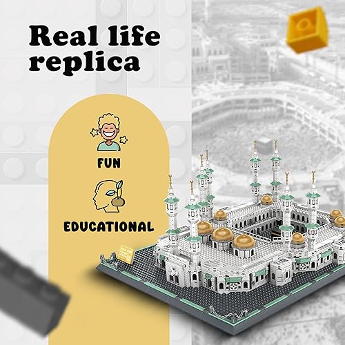 Miniatura 4 de Alif and Friends Masjid Al Haram - Juego de bloques de construcción, más de 2000 piezas, juguetes islámicos de la Gran Mezquita de La Meca para