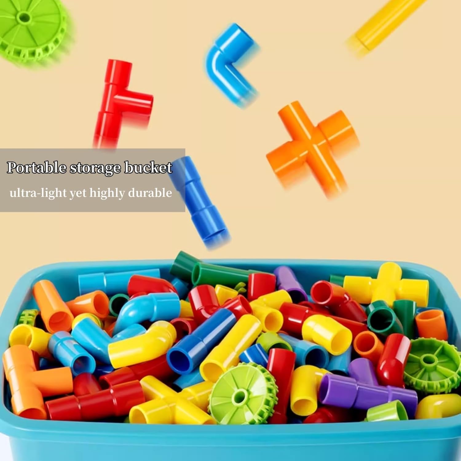 Pipe Building Blocks for Kids 3,4,5,6,7,8 |300Pc STEM Construction Toys with Storage Box |Ideal Birthday&Holiday Gift, Educational&Creative STEAM Present for Boys & Girls (Medium Size)