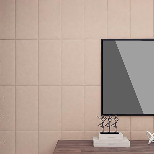 Miniatura 4 de 12 calcomanías de felpa para pared, cabecero tapizado para despegar y pegar, 23.6 x 11.8 pulgadas, acolchado de pared anticolisión, panel de pared