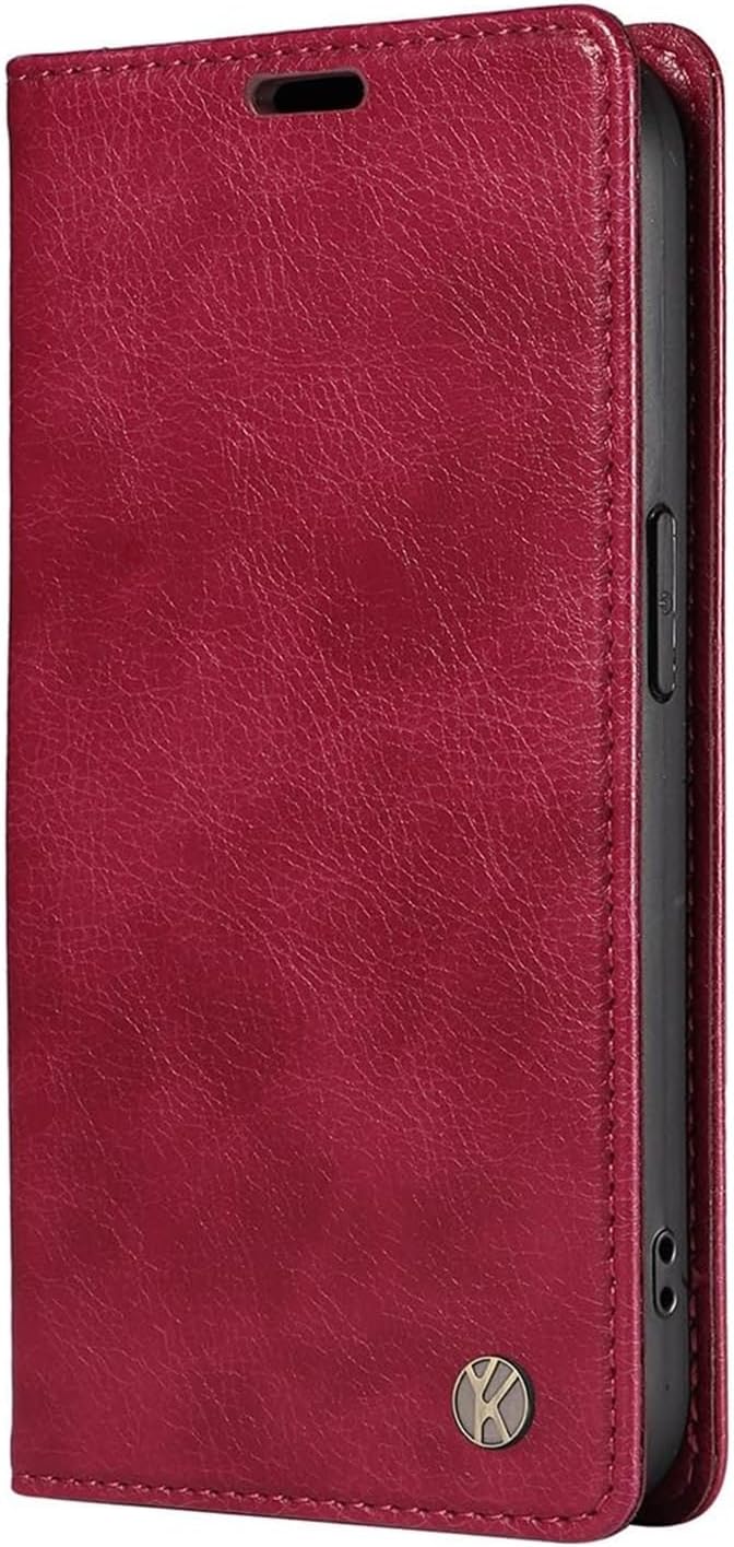 Leather Wallet Folio Case for iPhone 17/17 Air/17 Pro/17 Pro Max, Card Holder Cover with Magnetic Closure & Shockproof Shell for Men and Women(Green1,17 Air)