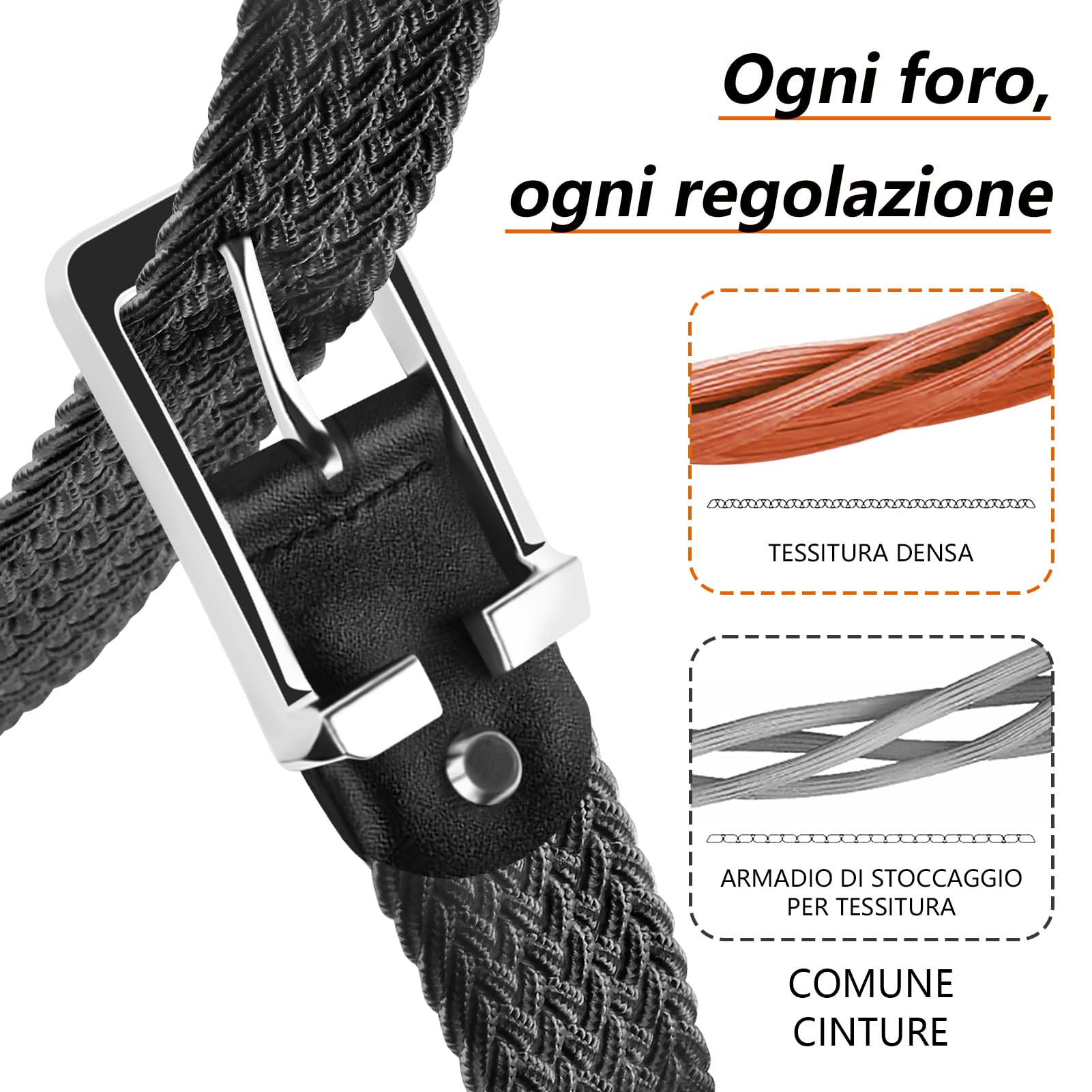 LAKIDAY Cintura in Tessuto Cintura Elasticizzata Cintura intrecciata cintura intrecciata Elastica perUomo e Donna ampia lunghezza da 3,5 cm da 100 cm a 130 cm