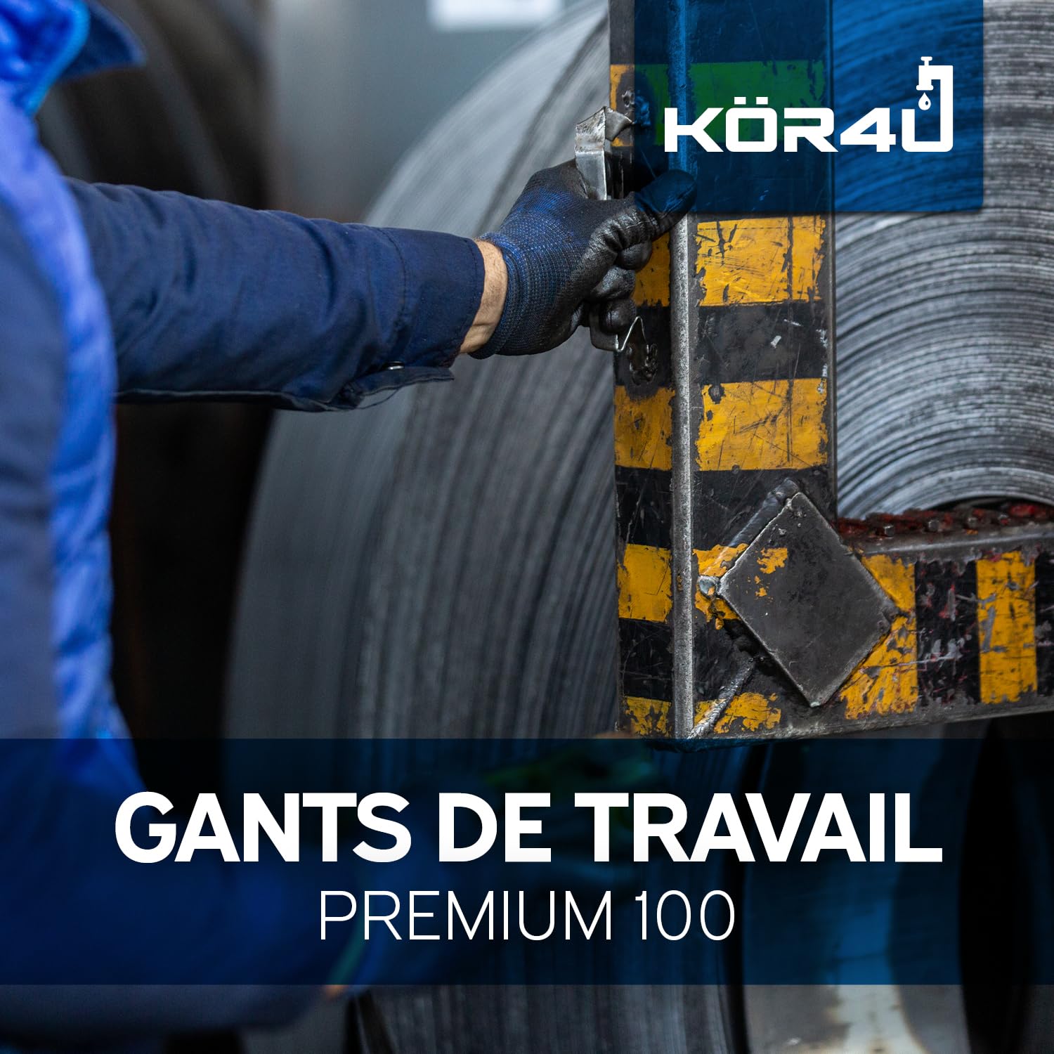 kör4u Lot de 140 paires de gants de travail respirants et enduits Gants de protection Bonne adhérence avec revêtement en latex de haute qualité Haute élasticité