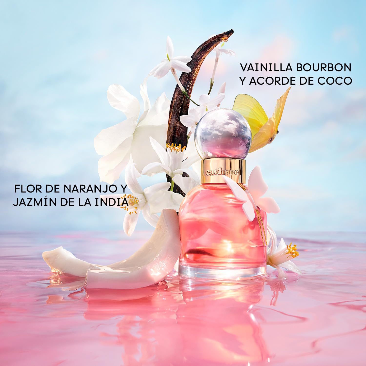 Ella Ella Eau de Parfum 30 ml | Jasmín de India, Flor de naranjo, Notas de coco vainilla, Botella recargable, larga duración