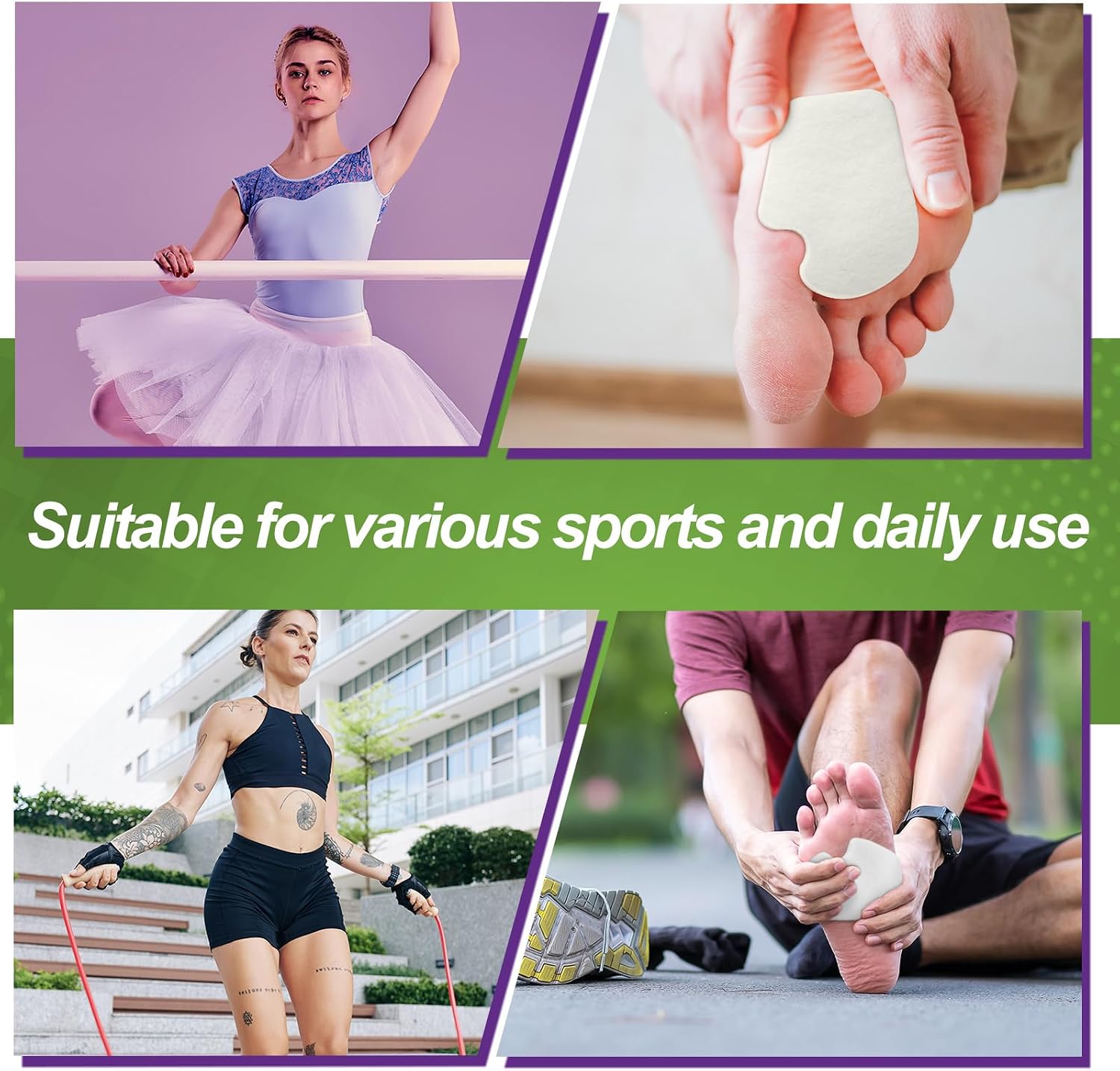 Cutecrop 20 Pcs Sesamoiditis Pads, 1/4" Thick Dancers Pads for Ball of Feet Pain Thick Adhesive Skived Felt Callus Sesamoiditis Relief Forefoot Cushion Pad Ball of Feet Pain(White,Right)