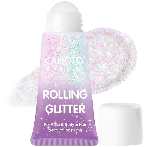Pastel Rolling Glitter, Shimmer Gel for Face Body & Hair,