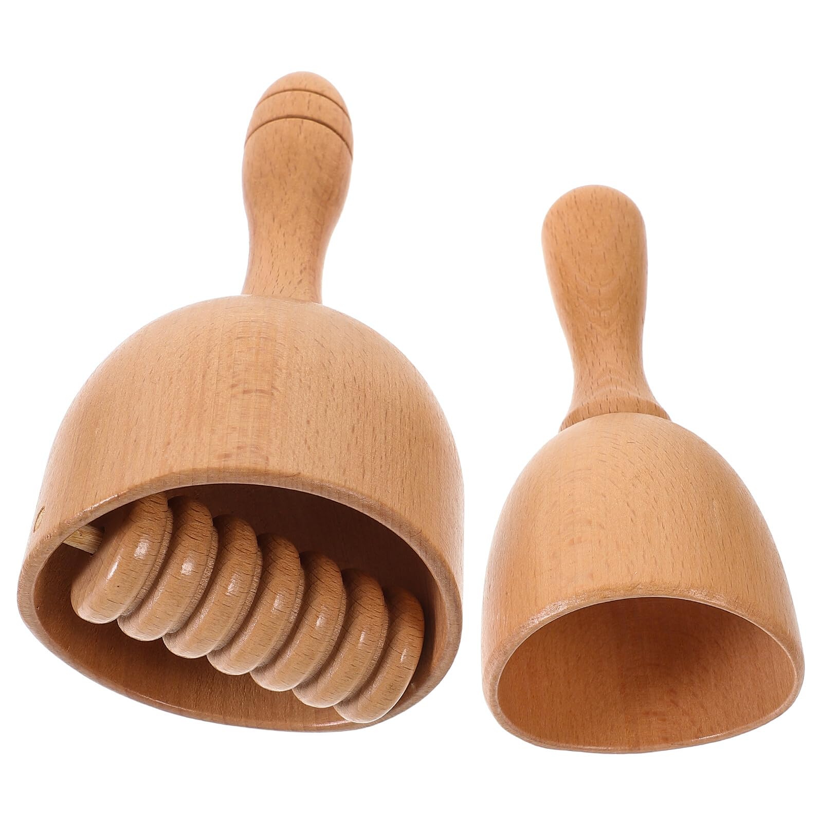 Healvian Rodillo de Masaje de Madera 2piezas Diseño de Taza para Mejorar la Circulación Sanguínea y Raspado, Herramienta Práctica para Masaje de Espalda y Cuello