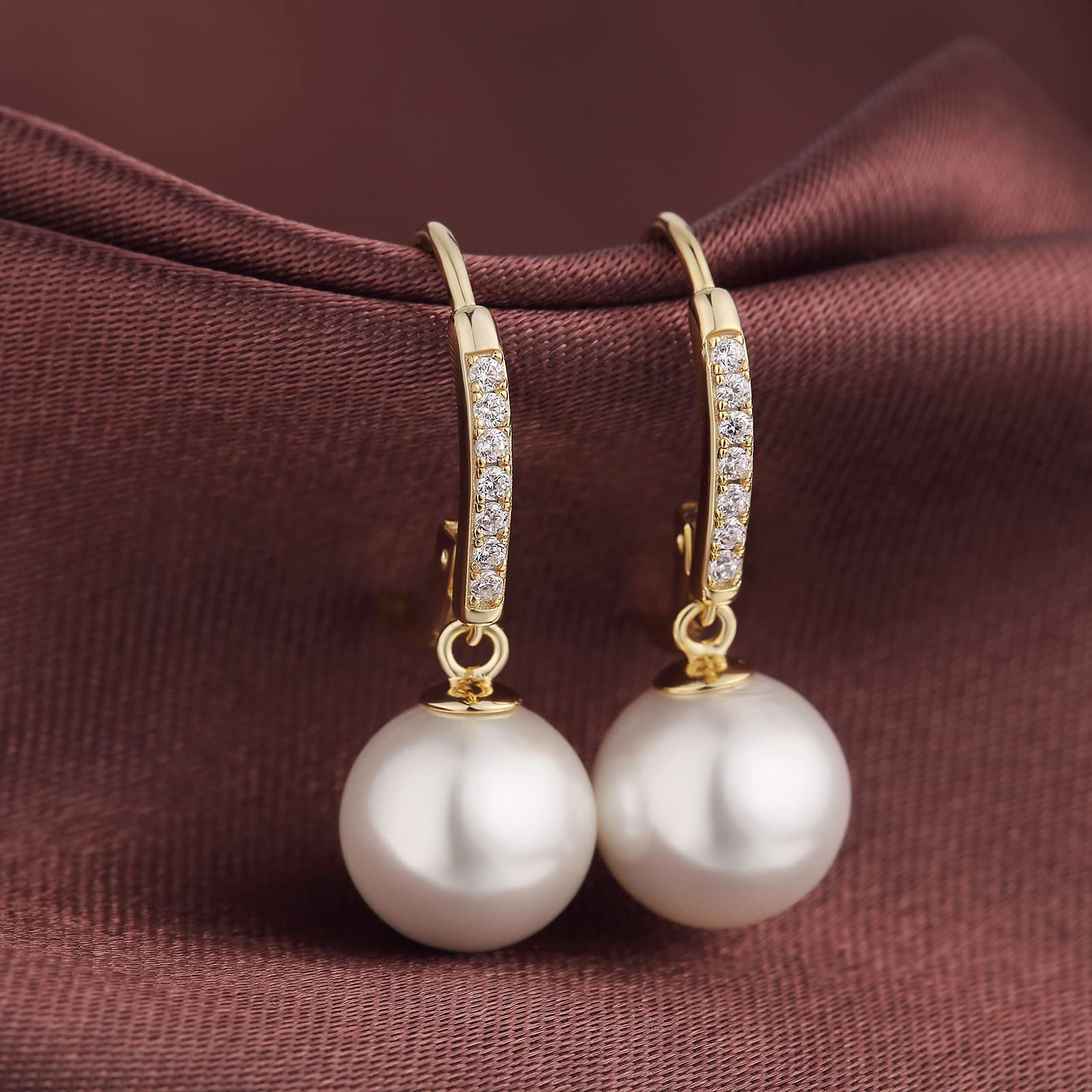 jiamiaoi Perlenohrringe Silber 925 Hängend Perlen Ohrringe Silber Hängend Damen Ohrringe Perle Hängende Ohrringe Perlen Schmuck