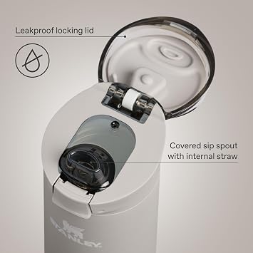 STANLEY Flowstate Spring Bottle Leak-proof Water Bottle with Carrying Strap and Lockable Flip Lid | Insulated Stainless Steel, Fits Most Cup Holders, BPA Free, 590ml