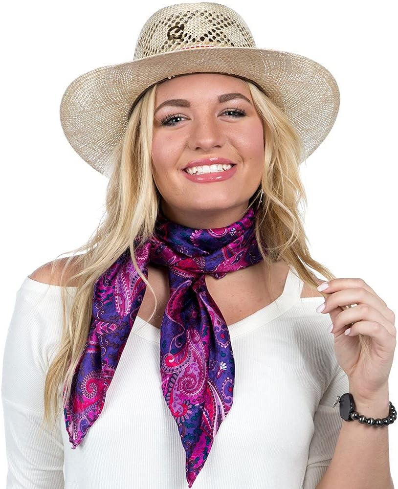 Wyoming Traders Women's Paisley Pomegranate and Royal Red Wild Rag Paisley