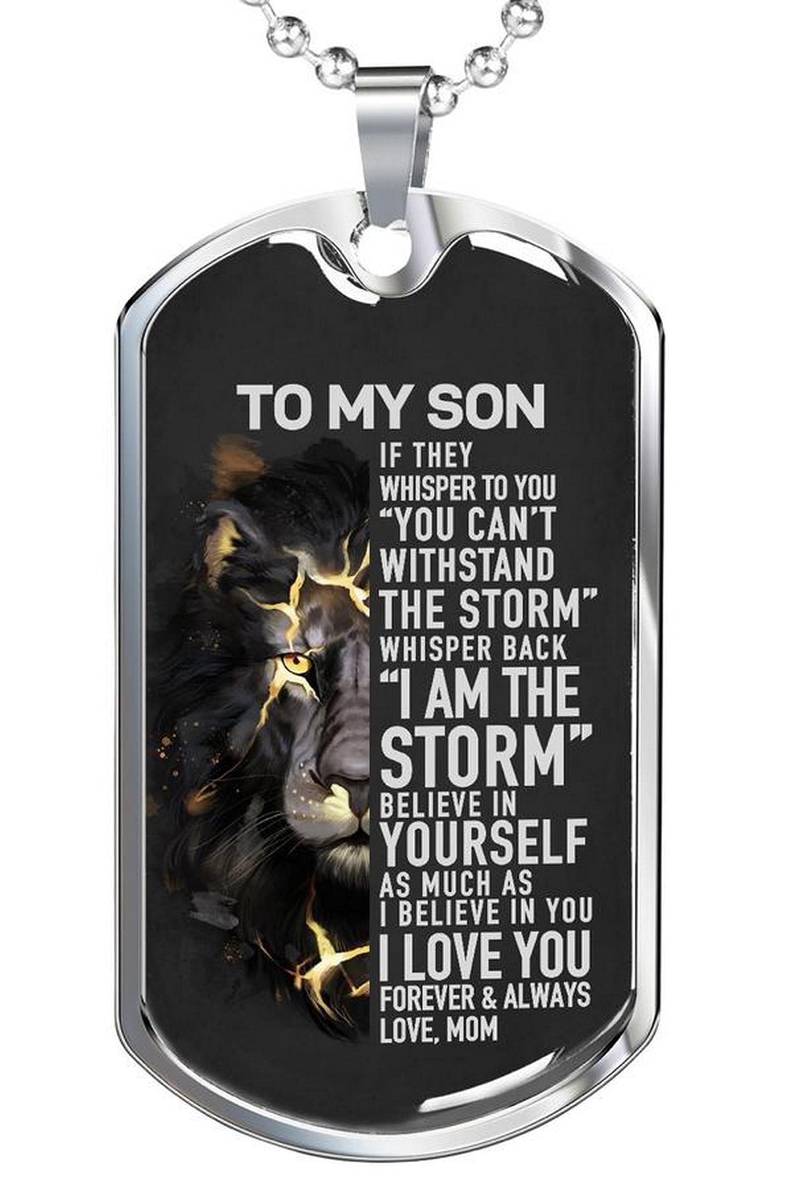 Mom Dog Tag Necklace Gift 