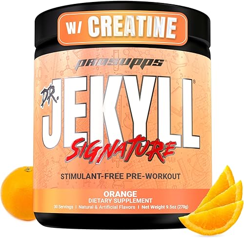 Vista 11 de PROSUPPS Dr. Jekyll Signature - Polvo de preentrenamiento con creatina, sin estimulaciones, apoya la concentración y la resistencia, suplementos