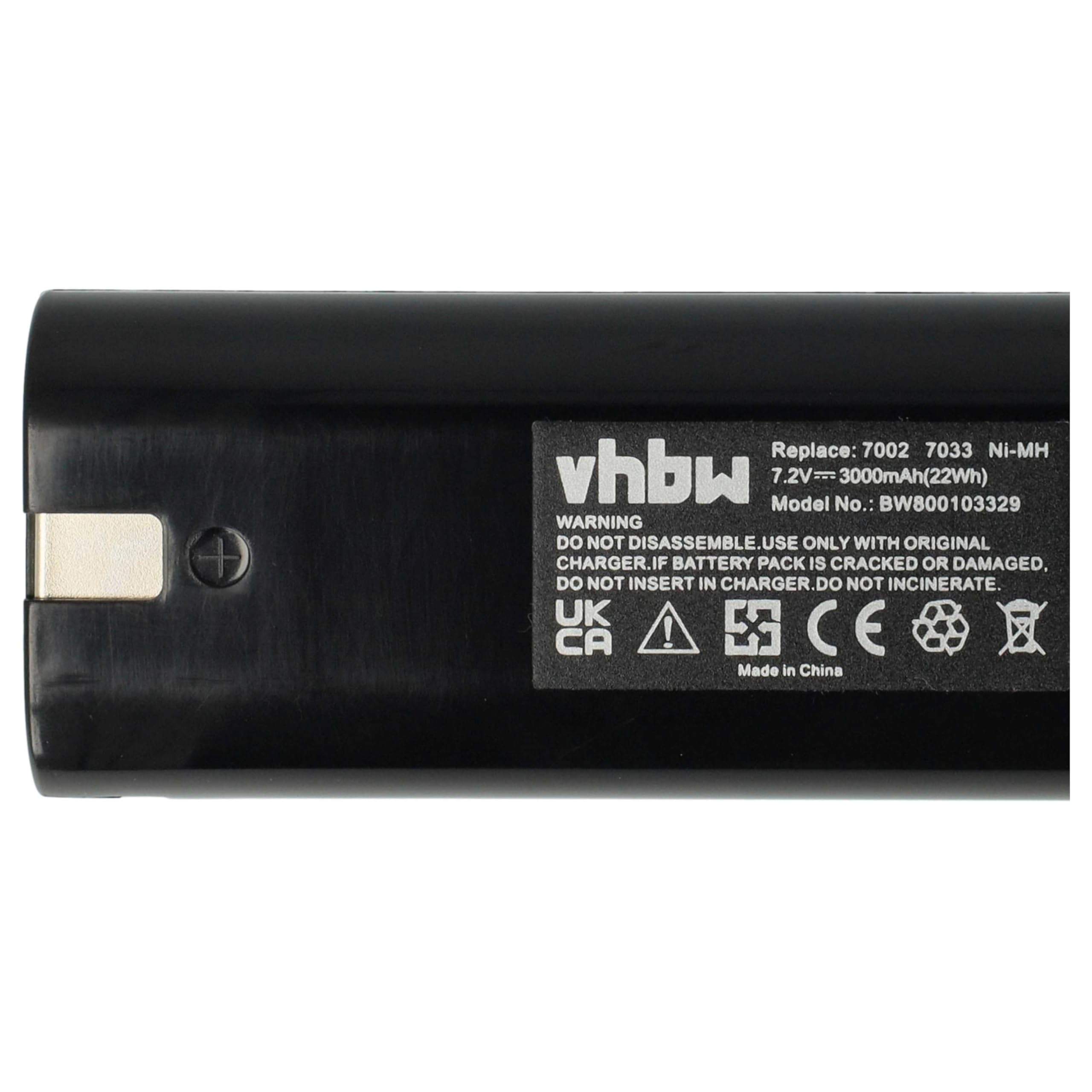 vhbw 2 x Ni-MH akumulator 3000 mAh (7,2 V) do narzędzi Makita 6075DW, 6172D, 6172DW, 6710D, 6710DW jak Einhell 91011, Makita 191679-9, 192532-2, 192695-4.