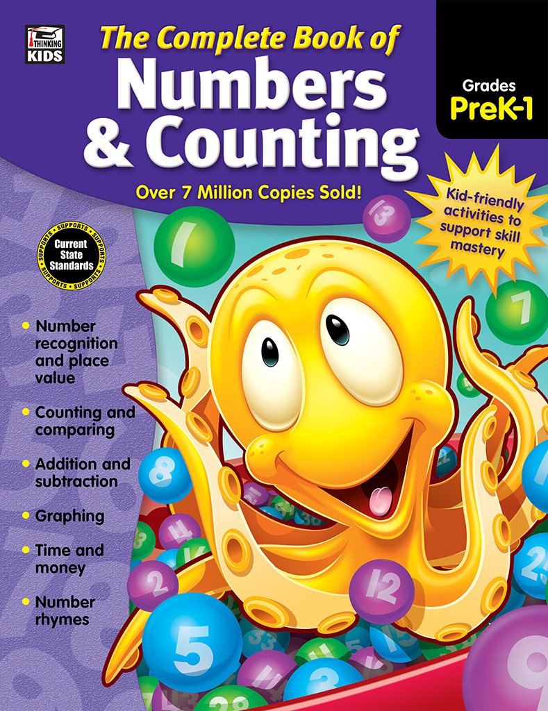 Carson Dellosa Complete Book of Numbers and Counting Workbook for Kids--PreK-Grade 1 Number Recognition and Rhymes, Counting, Addition, Subtraction Math Practice (416 pgs)