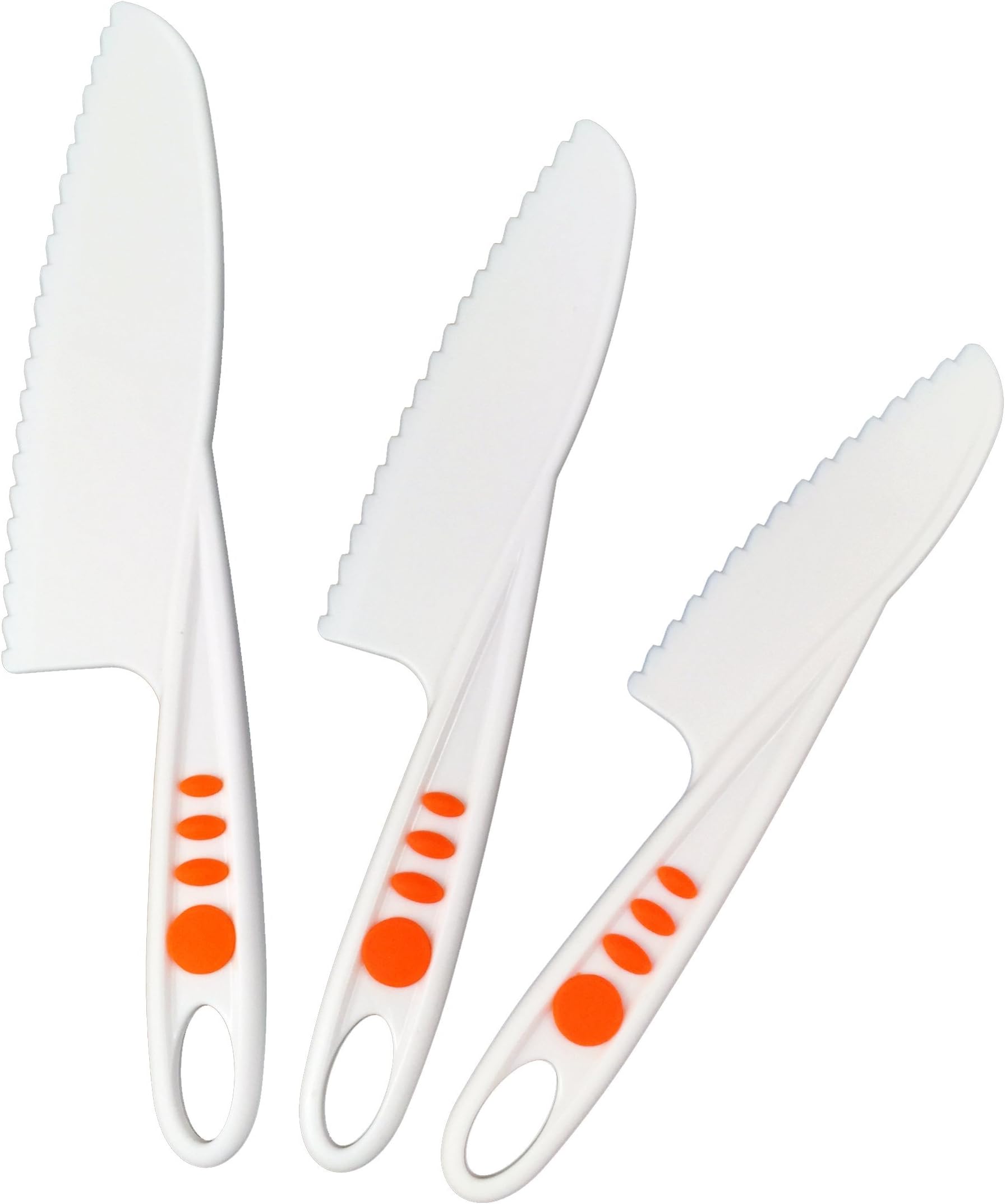 Curious Chef 3 Piece Nylon Knife Set-Orange