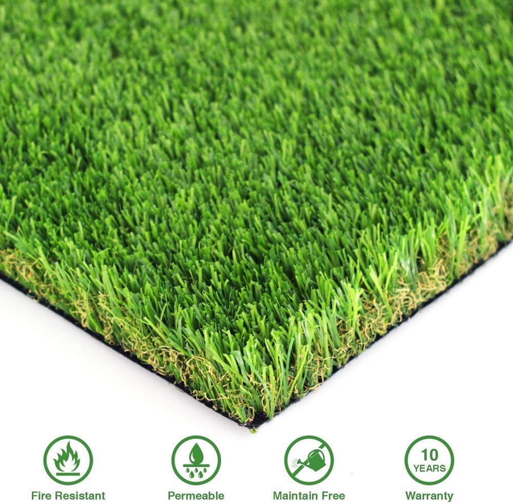Realistic Artificial Grass Turf - 8FTX9FT(72 Square FT) Indoor Outdoor Garden Lawn Landscape Synthetic Grass Mat