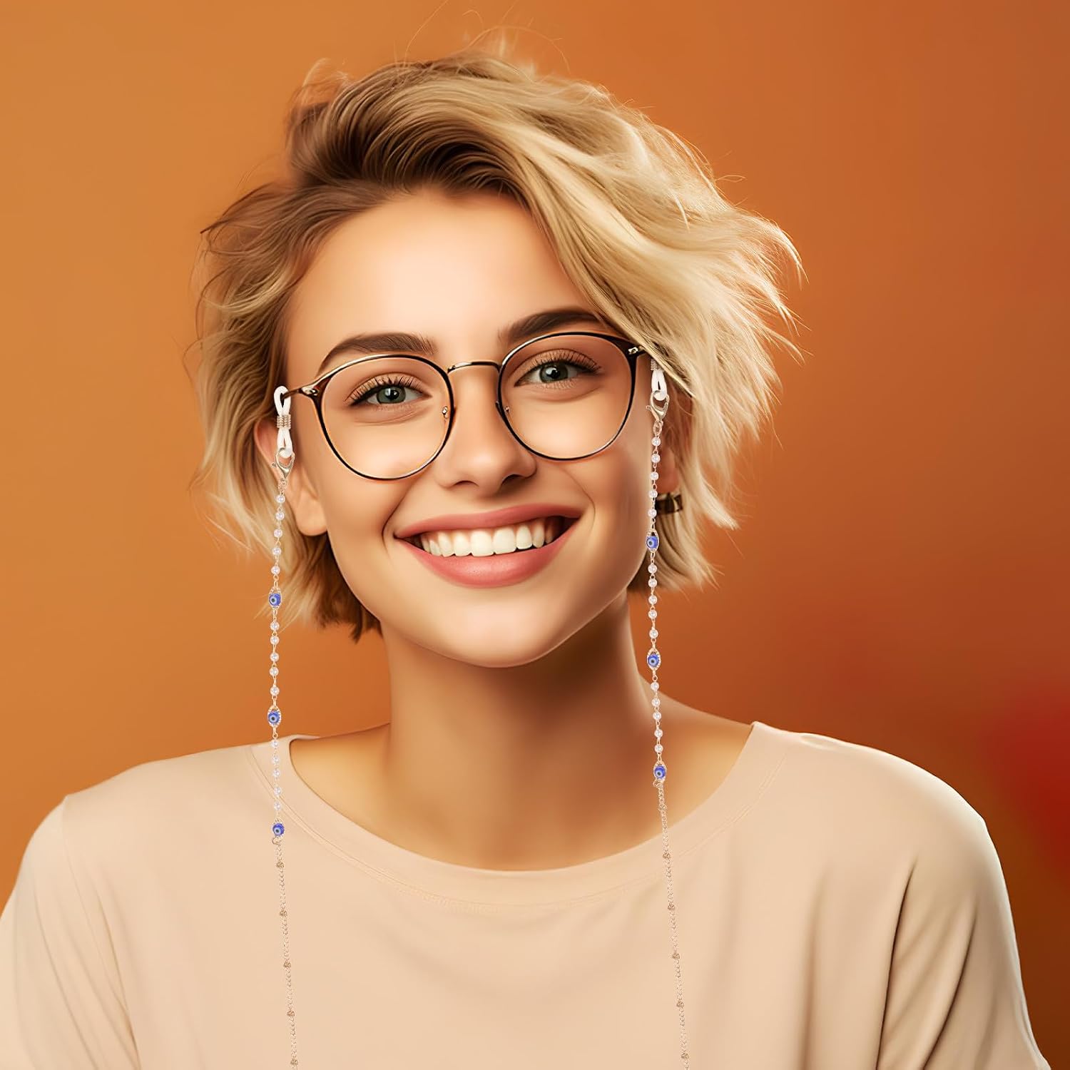 Pearl Eyeglass Chain Necklace for Women, Fashionable Anti-slip Glasses Strap with Mask Holder, Decorative Hanging Sunglasses Lanyard around Neck Use