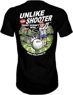 Combat Iron Men’s Graphic Short Sleeve T-Shirt | Unlike The Shooter Trump Doesn't Miss Athletic Mens Novelty Tee