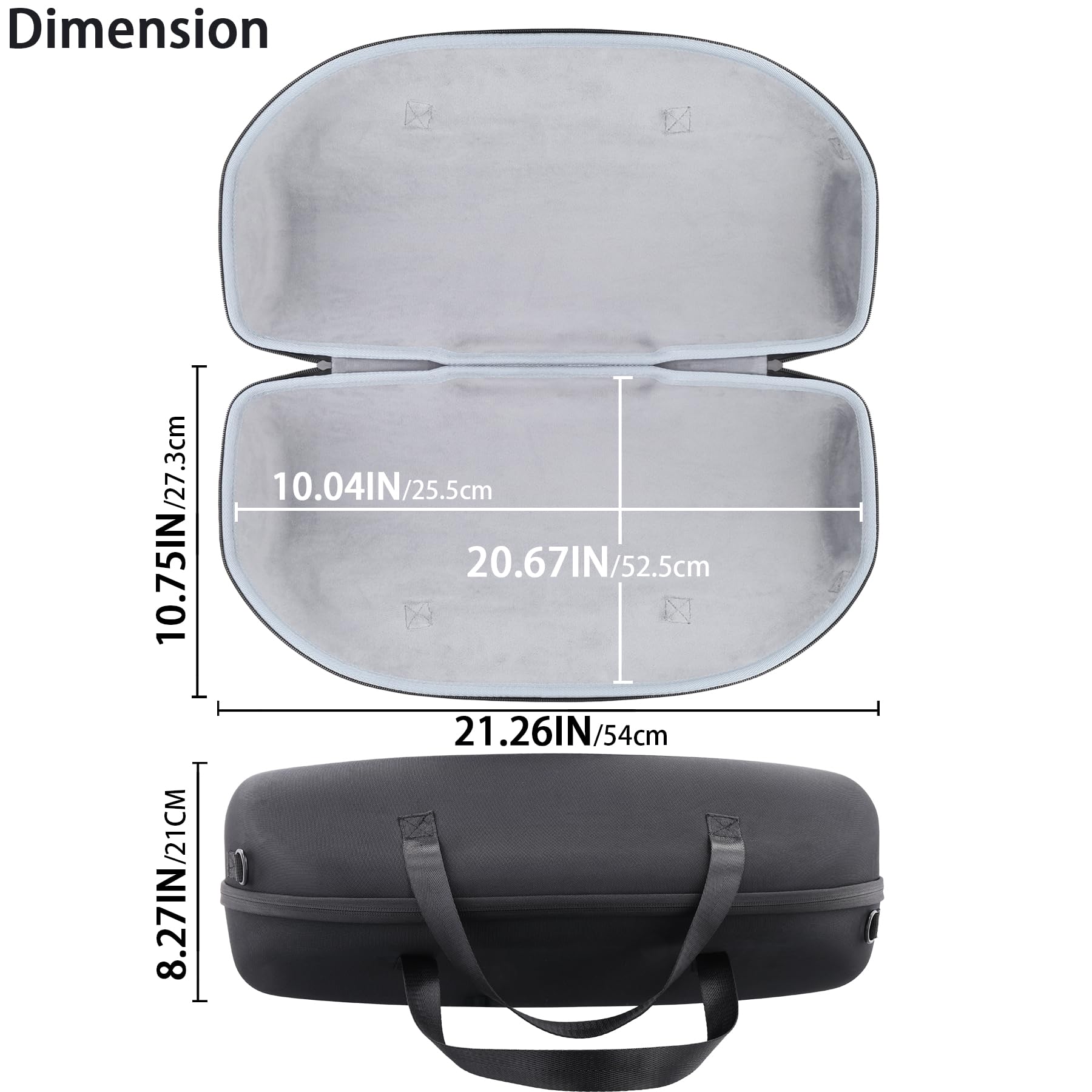 co2CREA Hart Tragetasche mit Mini Zubehörtasche und Schultergurt Für JBL Boombox 3 /Boombox 3 WiFi/Boombox 2 Kabelloser Bluetooth Lautsprecher (Hülle+Zubehörtasche+Schultergurt)