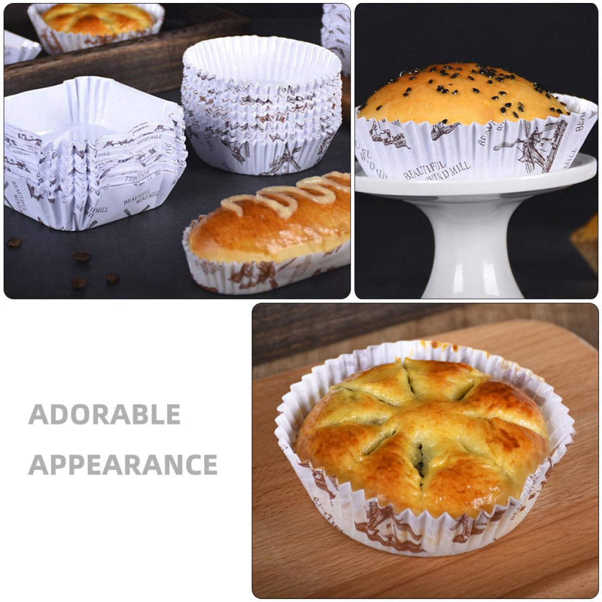 Capacillos para Cupcakes de Papel, Redondos y Resistentes al Calor, 300 Piezas, Aptos para Muffins y Mini Tartas, para Hornear