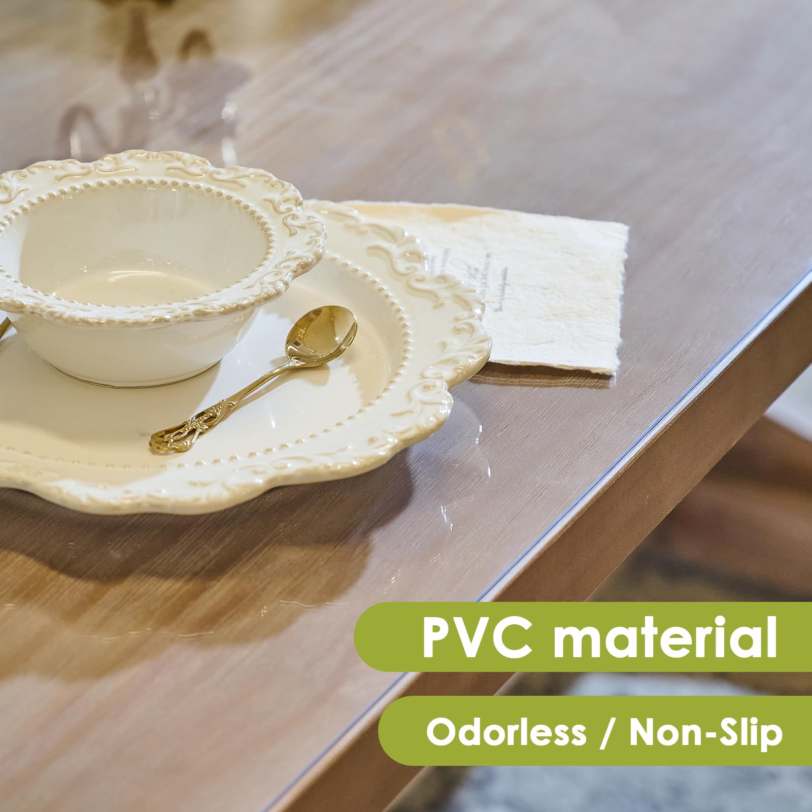 Protector de mesa transparente de 84 x 60 pulgadas, 0.2 mm de grosor, protector de mesa para mesa de comedor, mantel impermeable para cocina, escritorio, escritorio de oficina