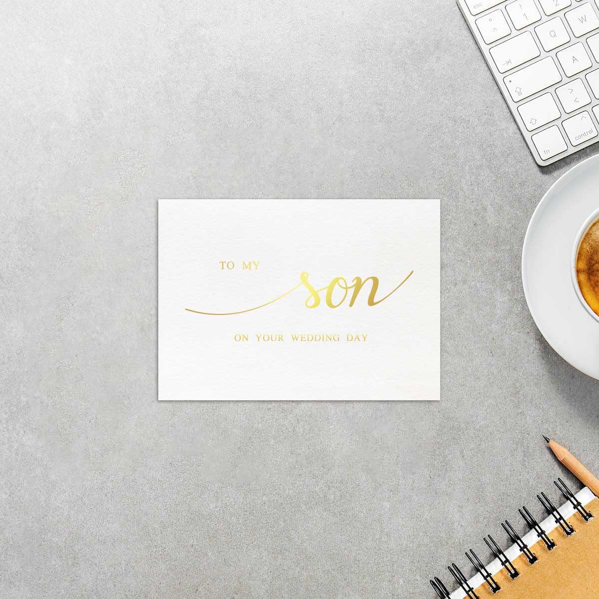 MAGJUCHE Tarjeta de boda con texto en inglés «To My Son On Your Wedding Day»