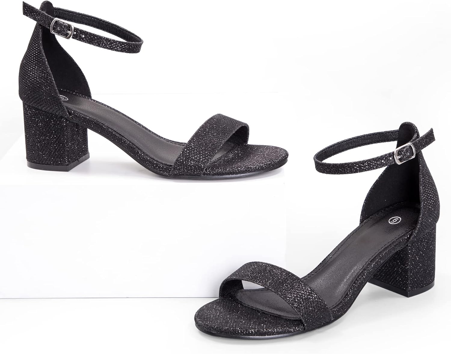 mysoft Women's Chunky Low Heels Open Toe Block Heeled Dress Ankle Strap Pump Wedding Sandals - Image 3