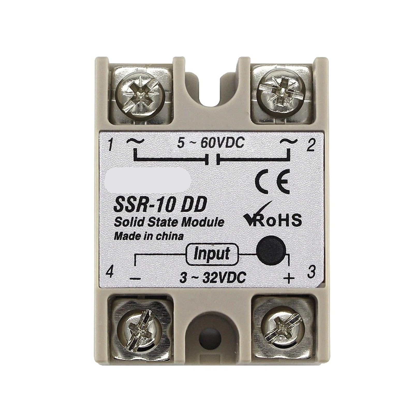 Relais statique CC 5-60 V SSR-10DD pour commutation rapide de courant continu 10A